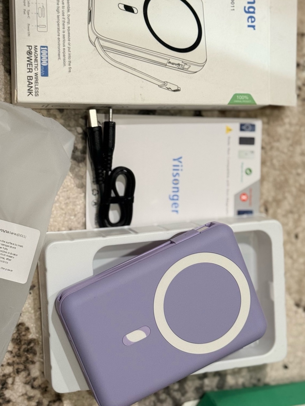 MagSafe-Compatible Portable Power Bank in Lavender Purple